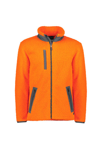 Unisex Streetworx Full Zip Sherpa Fleece Orange front view
