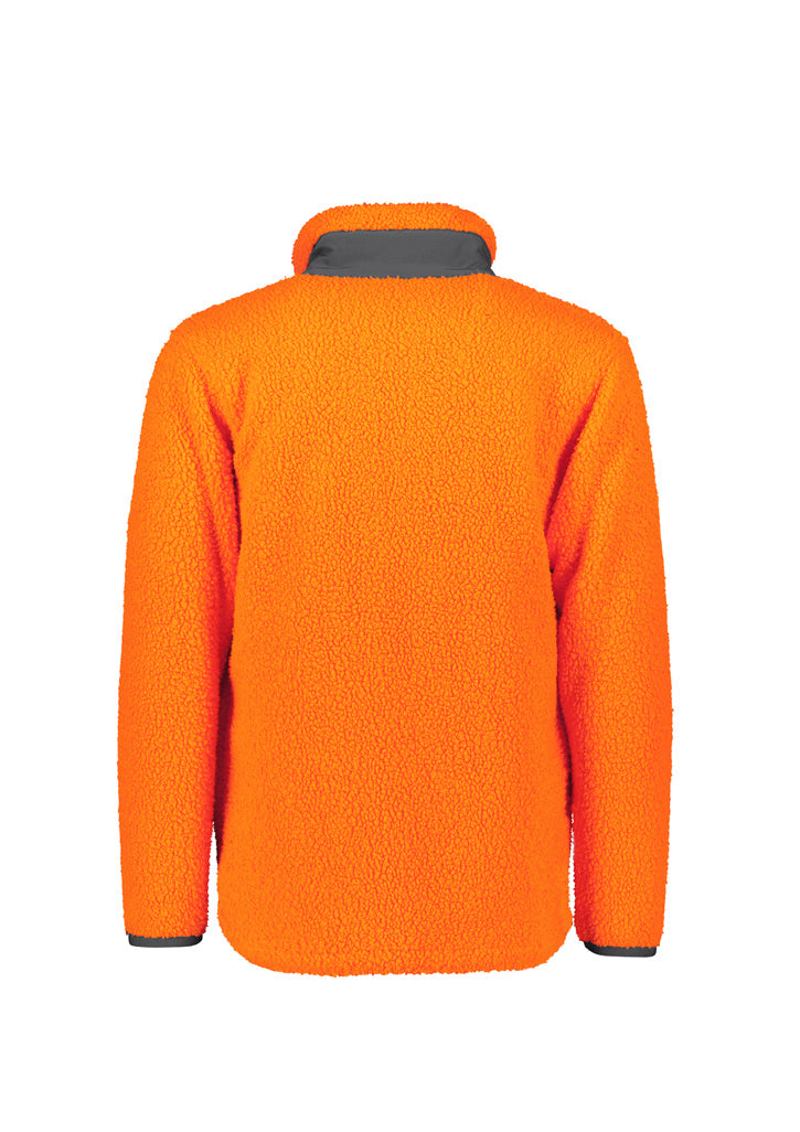 Unisex Streetworx Full Zip Sherpa Fleece Orange back view