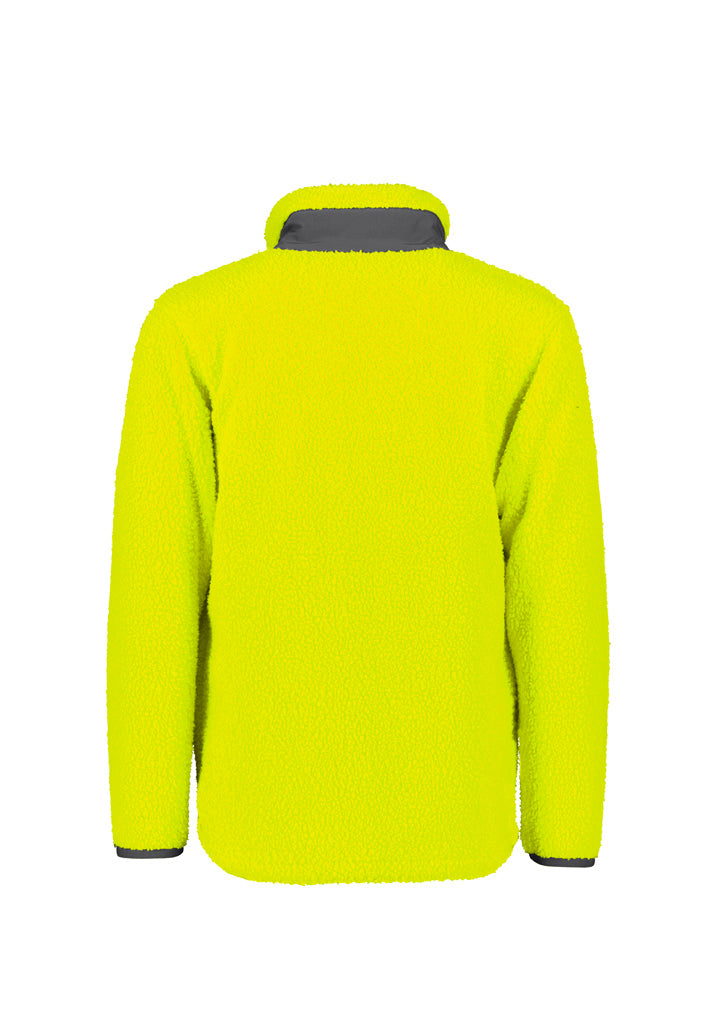 Unisex Streetworx Full Zip Sherpa Fleece Yellow back view