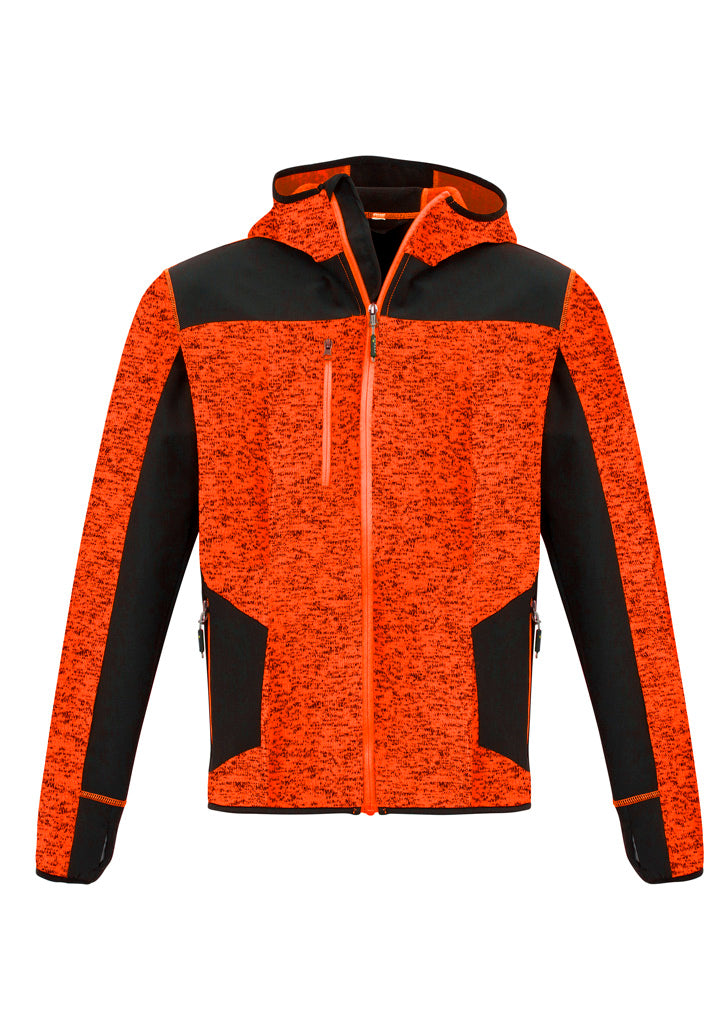 Unisex Streetworx Reinforced Knit Hoodie Fluoro Orange front view