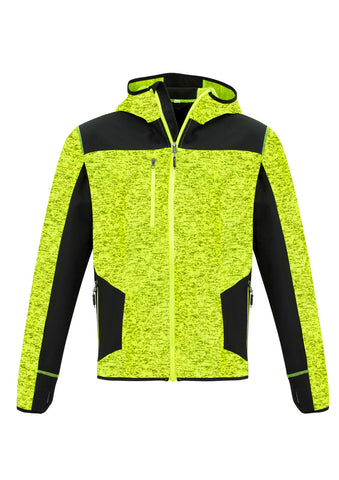 Unisex Streetworx Reinforced Knit Hoodie Fluoro Yellow front view