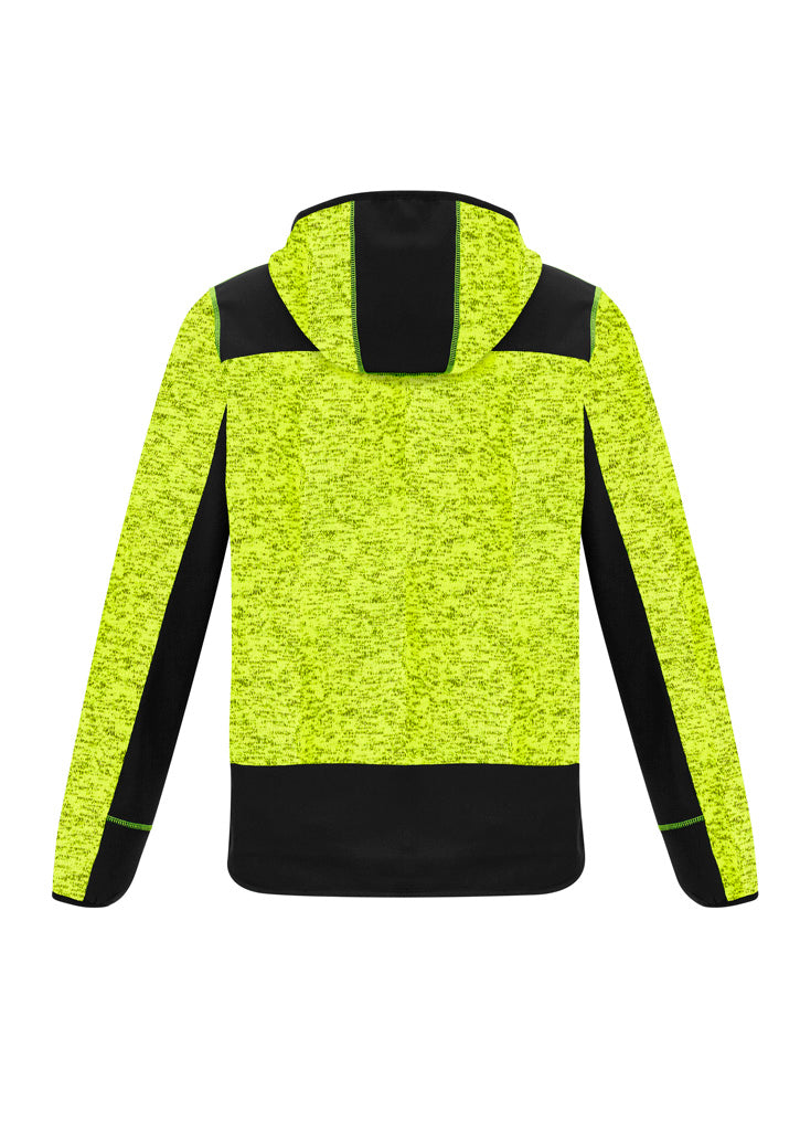 Unisex Streetworx Reinforced Knit Hoodie Fluoro Yellow back view