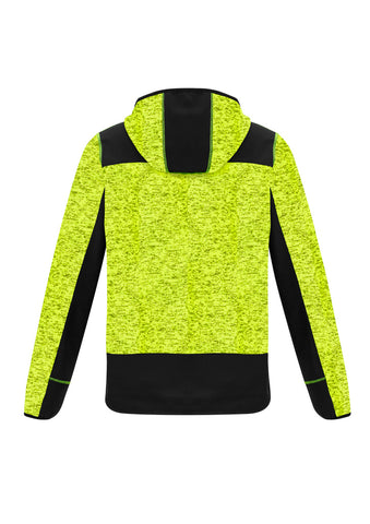 Unisex Streetworx Reinforced Knit Hoodie Fluoro Yellow back view