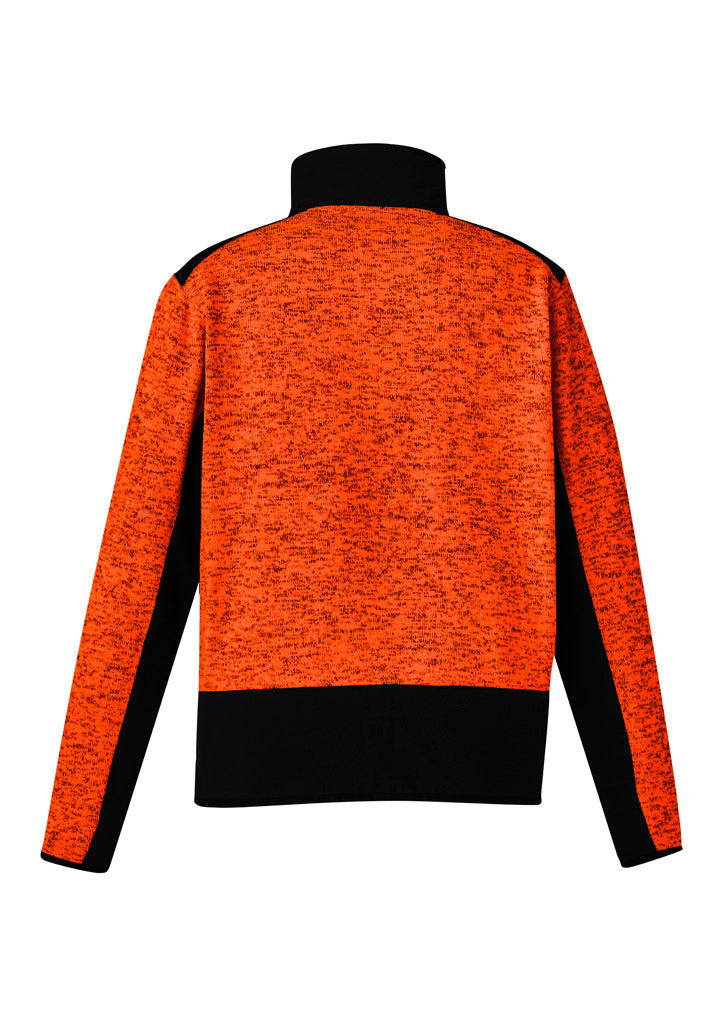 Unisex Streetworx Reinforced Knit 1/2 Zip Pullover Fluoro Orange back view