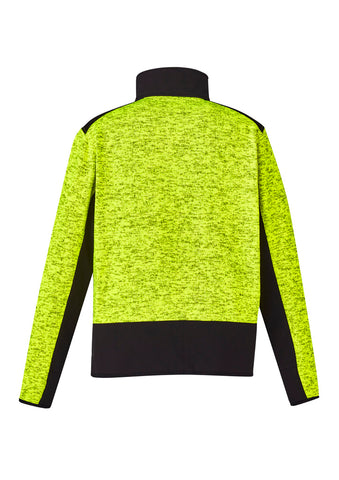 Unisex Streetworx Reinforced Knit 1/2 Zip Pullover Fluoro Yellow back view