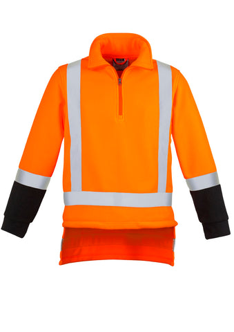 Mens TTMC-W23 Polar Fleece Pullover Orange/Navy front view