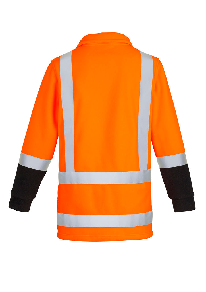 Mens TTMC-W23 Polar Fleece Pullover Orange/Navy back view