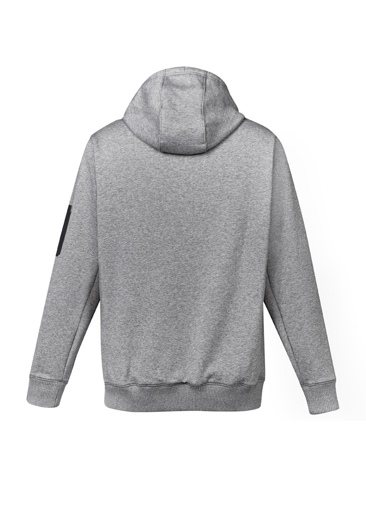 Unisex Multi-Pocket Hoodie Grey Marle/Charcoal back view