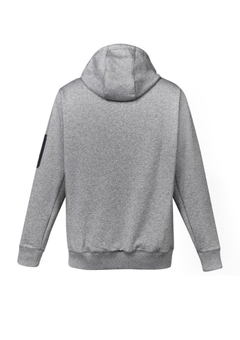 Unisex Multi-Pocket Hoodie Grey Marle/Charcoal back view