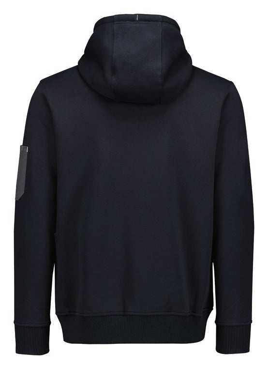 Unisex Zip Front Multi-Pocket Hoodie Black/Charcoal back view