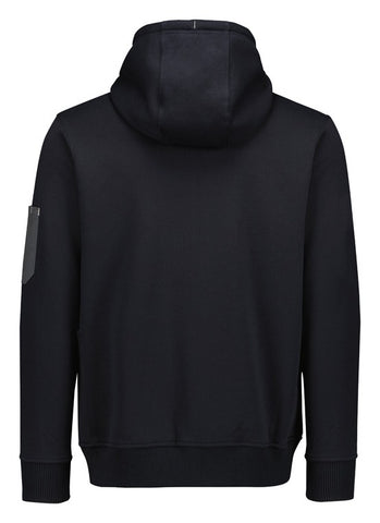 Unisex Zip Front Multi-Pocket Hoodie Black/Charcoal back view