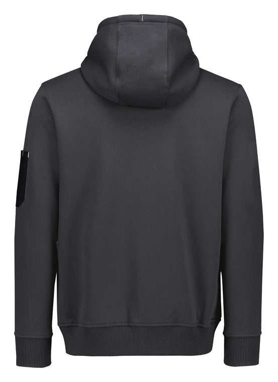 Unisex Zip Front Multi-Pocket Hoodie Charcoal/Black back view