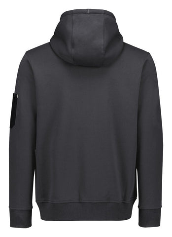 Unisex Zip Front Multi-Pocket Hoodie Charcoal/Black back view