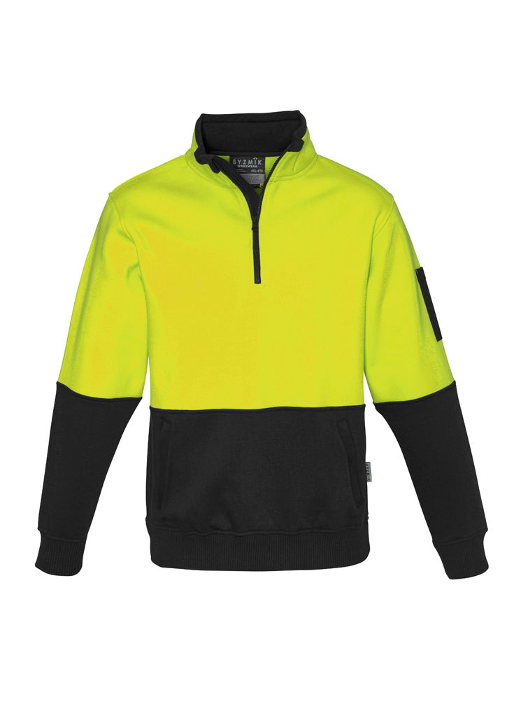 Unisex Hi Vis 1/2 Zip Pullover Yellow/Black