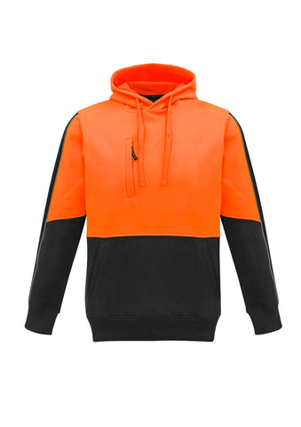 Unisex Hi Vis Pullover Hoodie Orange/Black