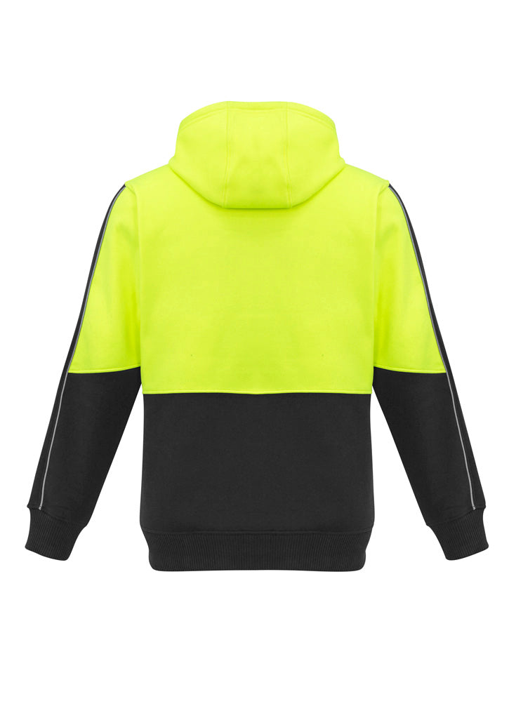 Unisex Hi Vis Pullover Hoodie Yellow/Black back view