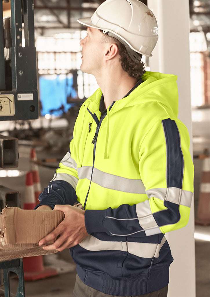 Unisex Hi Vis Full Zip Stretch Taped Hoodie-ZT486-syzmik-1