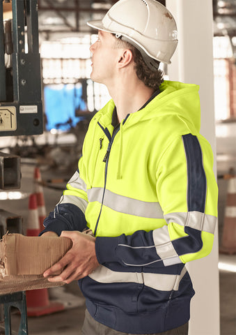 Unisex Hi Vis Full Zip Stretch Taped Hoodie-ZT486-syzmik-1