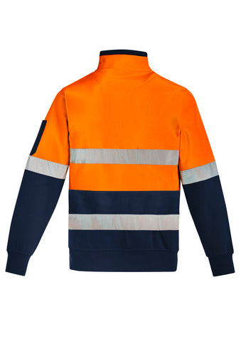 Unisex Hi Vis 1/4 Zip Pullover - Hoop Taped Orange/Navy back view