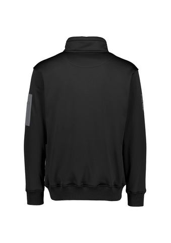 Unisex Streetworx Water Resistant 1/4 Zip Pullover Black back view