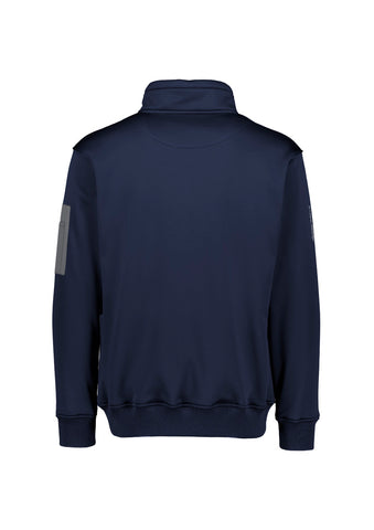 Unisex Streetworx Water Resistant 1/4 Zip Pullover Navy back view