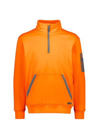 Unisex Streetworx Water Resistant 1/4 Zip Pullover Orange front view