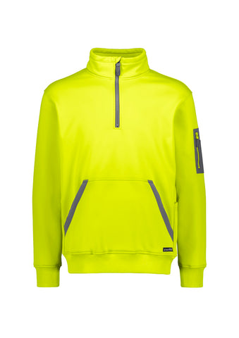 Unisex Streetworx Water Resistant 1/4 Zip Pullover Yellow front view