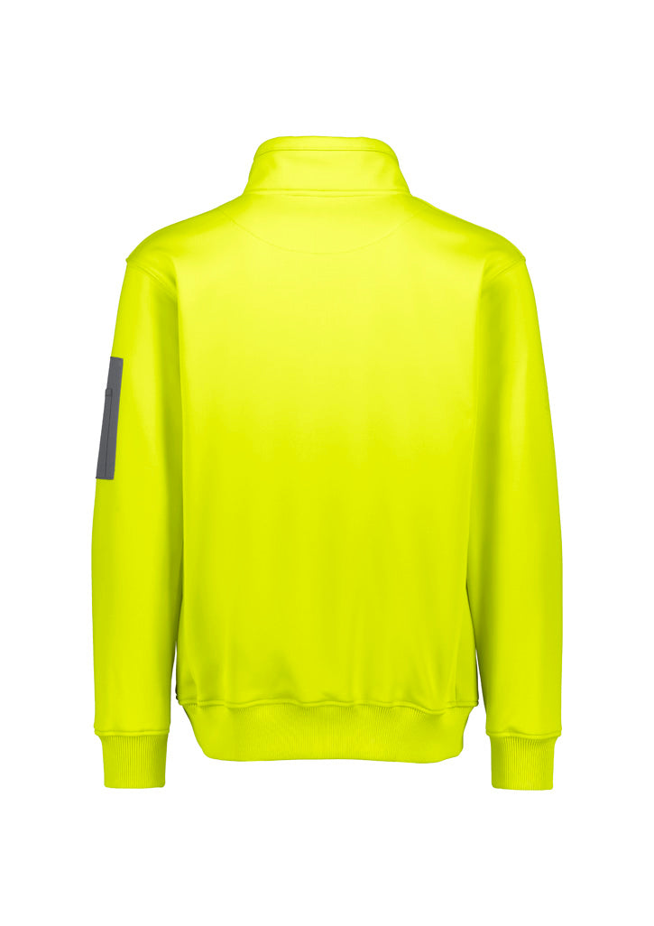 Unisex Streetworx Water Resistant 1/4 Zip Pullover Yellow back view