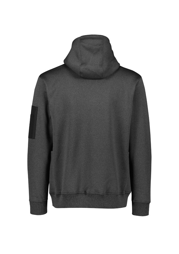 Unisex Water Resistant Hoodie Charcoal Marle back view