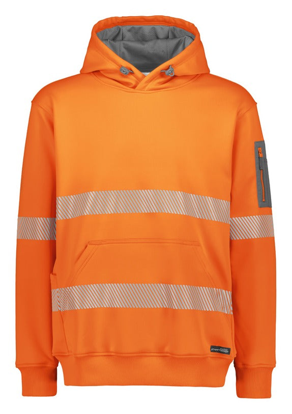 Unisex Streetworx Segmented Tape Water Resistant Hoodie Orange front view