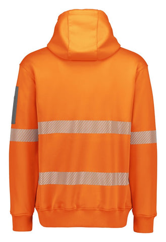Unisex Streetworx Segmented Tape Water Resistant Hoodie Orange back view