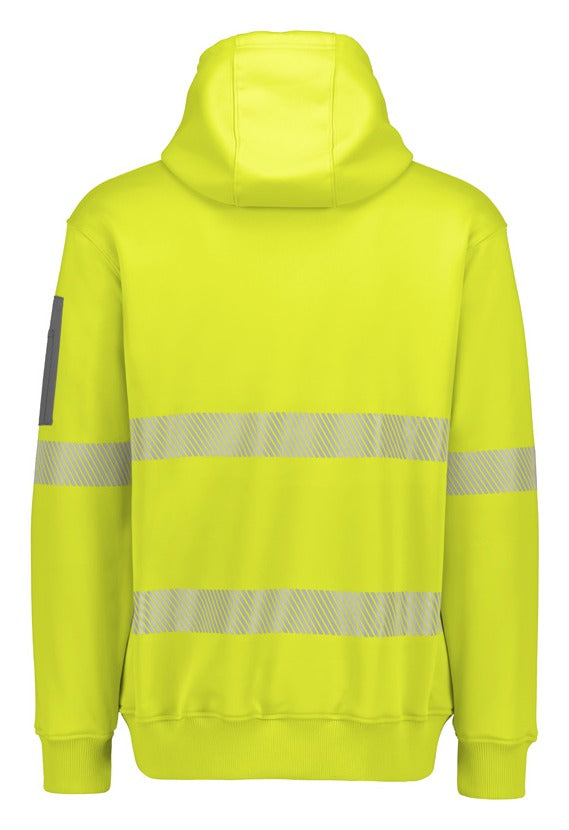 Unisex Streetworx Segmented Tape Water Resistant Hoodie Yellow back view