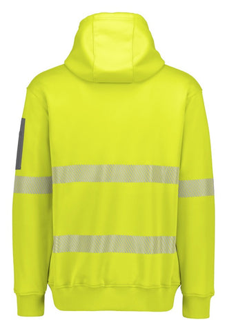 Unisex Streetworx Segmented Tape Water Resistant Hoodie Yellow back view