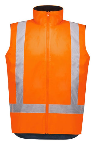 Unisex Hi Vis Waterproof Reversible Vest in Orange