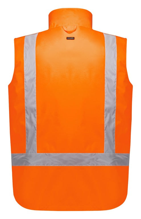 Unisex Hi Vis Waterproof Reversible Vest Orange back view