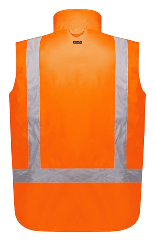Unisex Hi Vis Waterproof Reversible Vest Orange back view