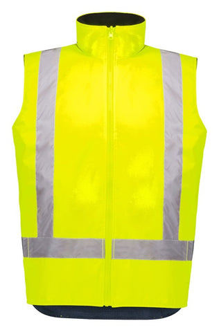 Unisex Hi Vis Waterproof Reversible Vest Yellow front view