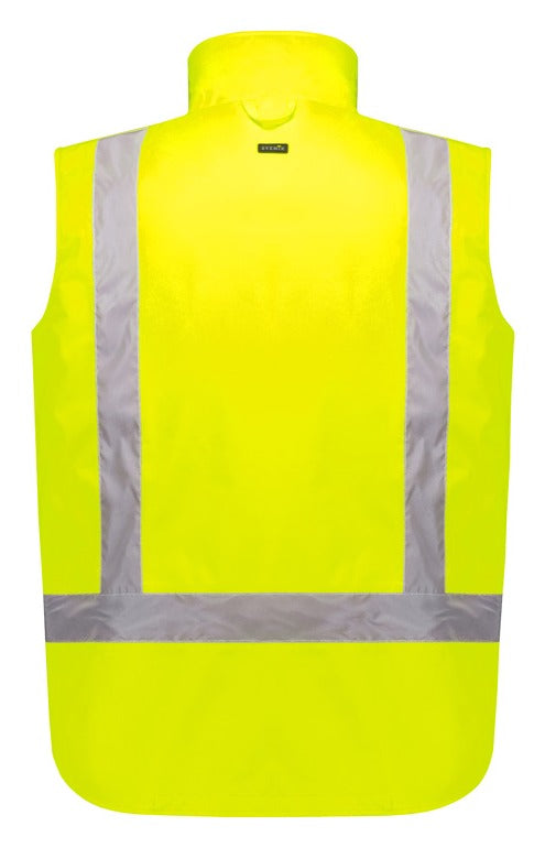 Unisex Hi Vis Waterproof Reversible Vest Yellow back view