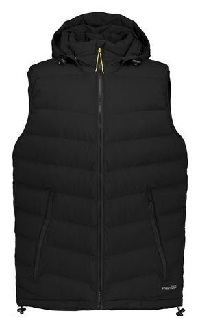 Unisex Streetworx Hooded Puffer Vest Black front view