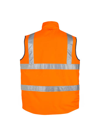 Mens Hi Vis Lightweight Waterproof Vest Orange back view