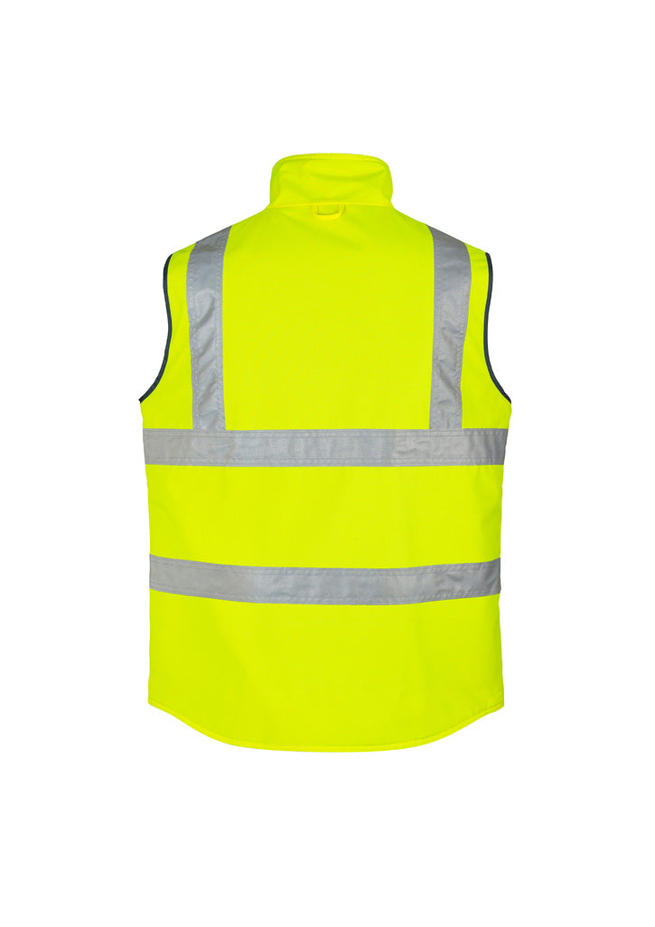 Mens Hi Vis Lightweight Waterproof Vest Yellow back view