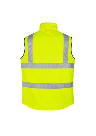 Mens Hi Vis Lightweight Waterproof Vest Yellow back view