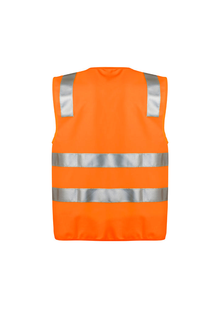 Unisex Hi Vis Zip Vest Orange back view