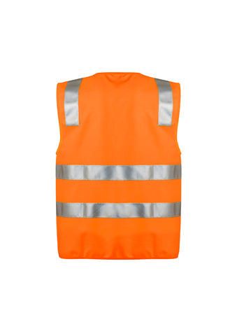 Unisex Hi Vis Zip Vest Orange back view