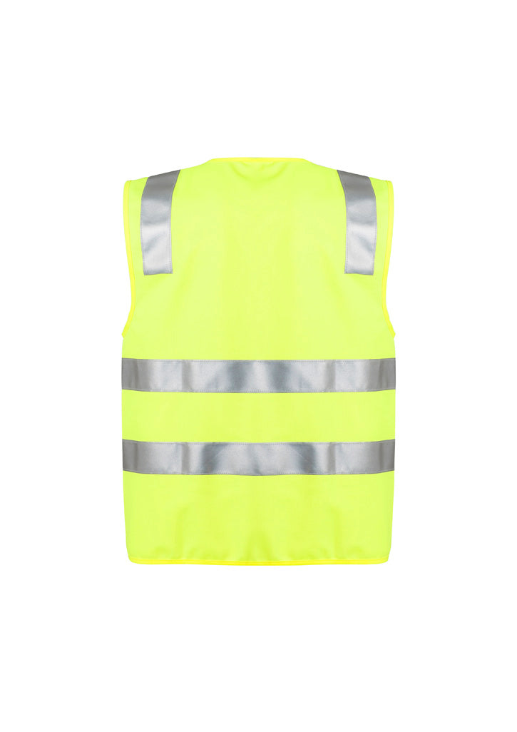 Unisex Hi Vis Zip Vest Yellow back view