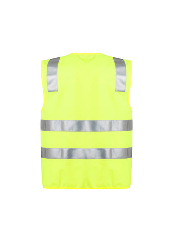 Unisex Hi Vis Zip Vest Yellow back view