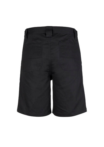 Mens Plain Utility Short Black back view