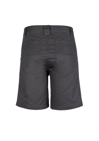 Mens Plain Utility Short Charcoal back view