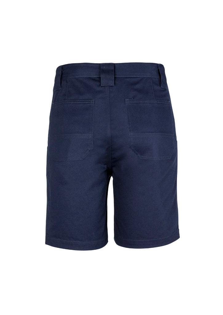 Mens Plain Utility Short Navy back view