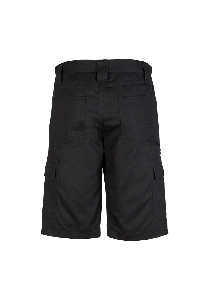 Mens Midweight Drill Cargo Short Black back view